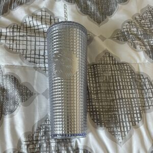 Starbucks silver diamond (square) tumbler NEW